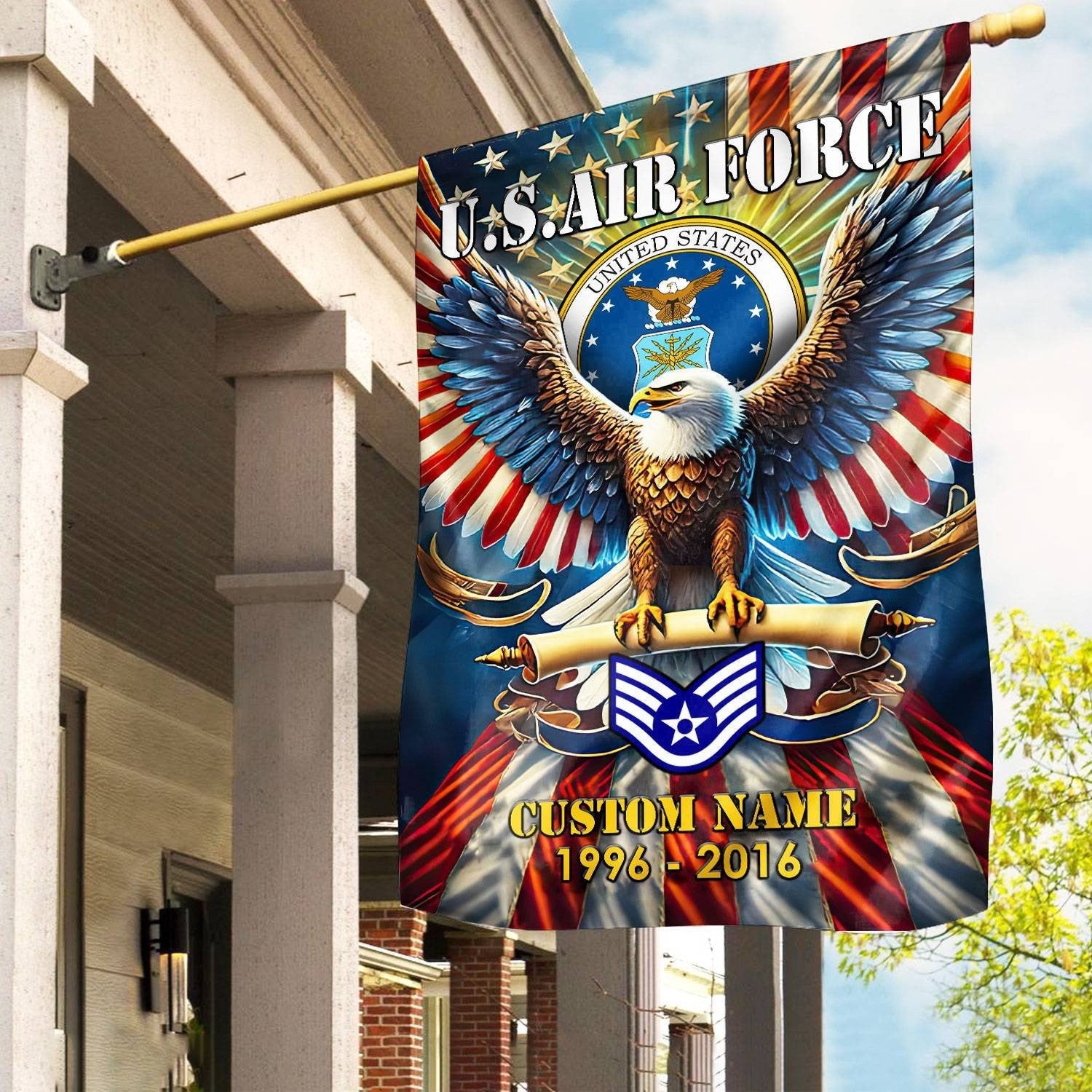 Custom Eagle US Air Force Flag USAF Patriotic Flag Gifts For Veterans - Liberish