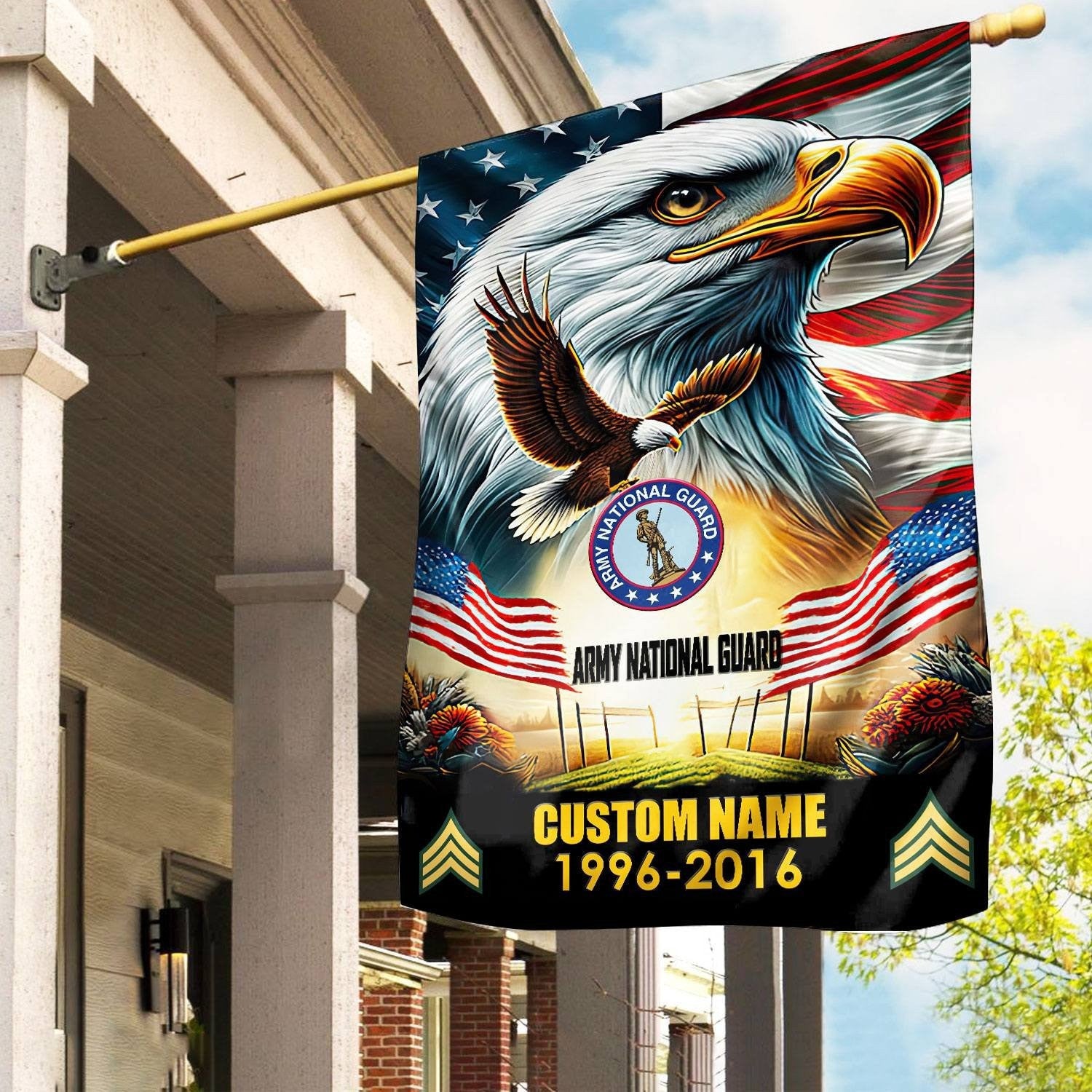 Custom Eagle US Army National Guard Flag American Flag Gift For Army National Guard Veterans - Liberish