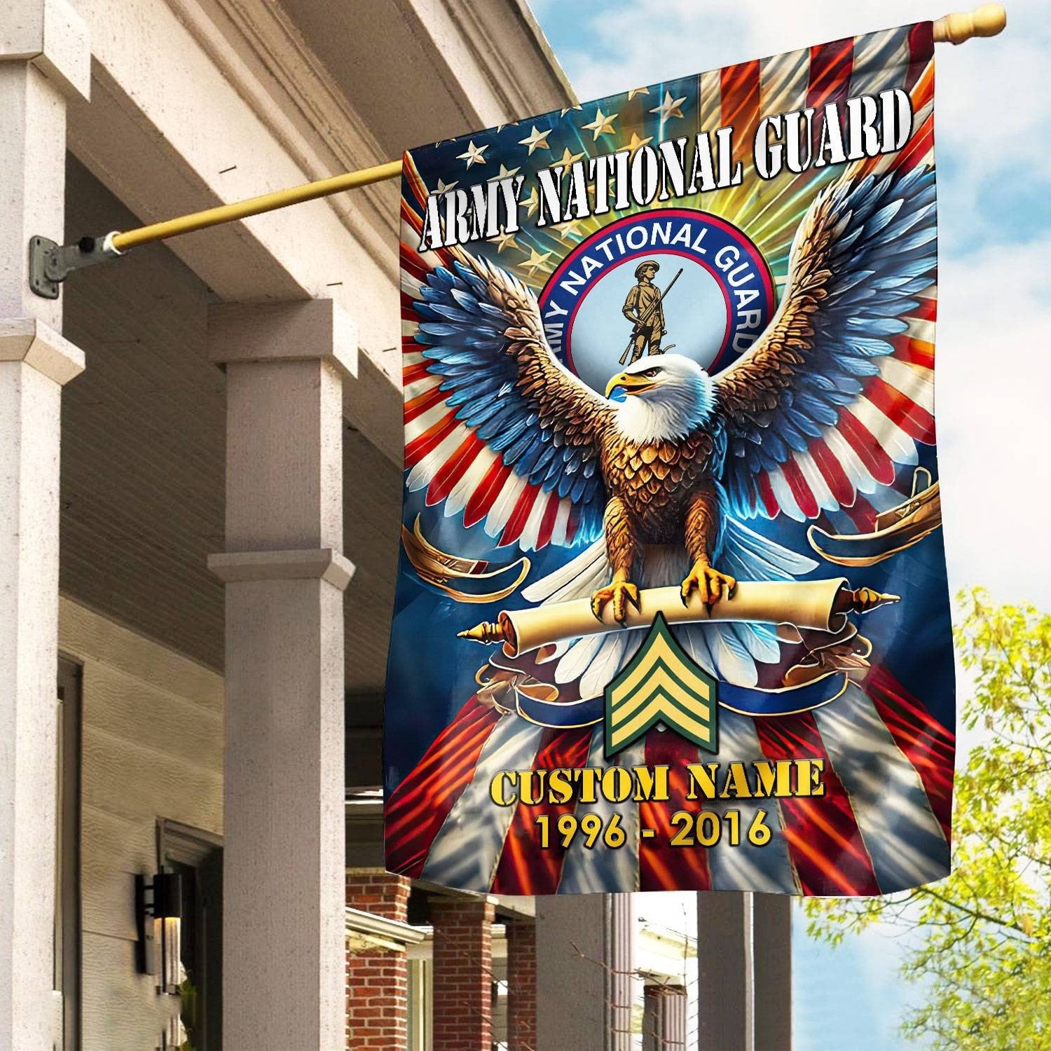 Custom Eagle US Army National Guard Flag Veterans Day Flag Gift For Army National Guard - Liberish