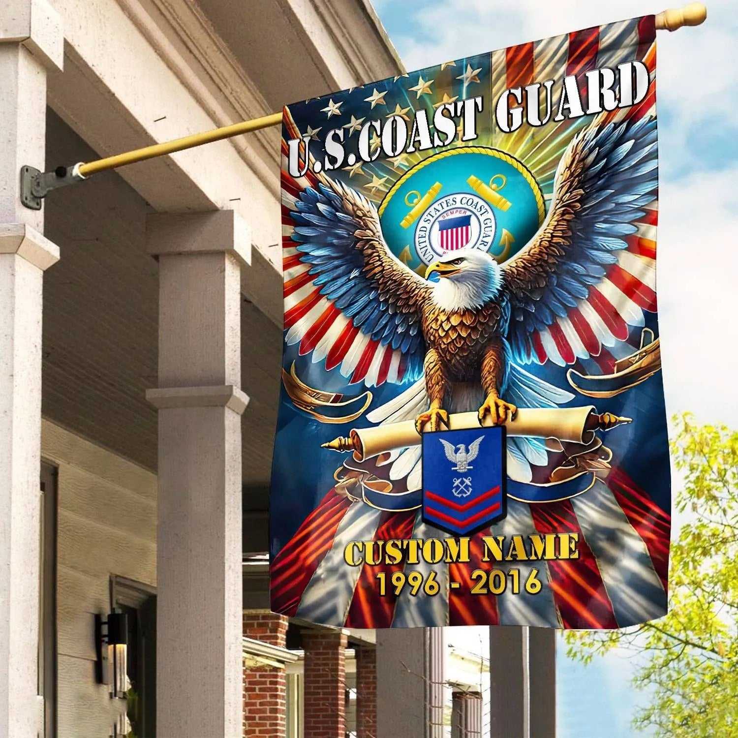 Custom Eagle US Coast Guard Flag USCG USA Flag Gifts For Veterans - Liberish