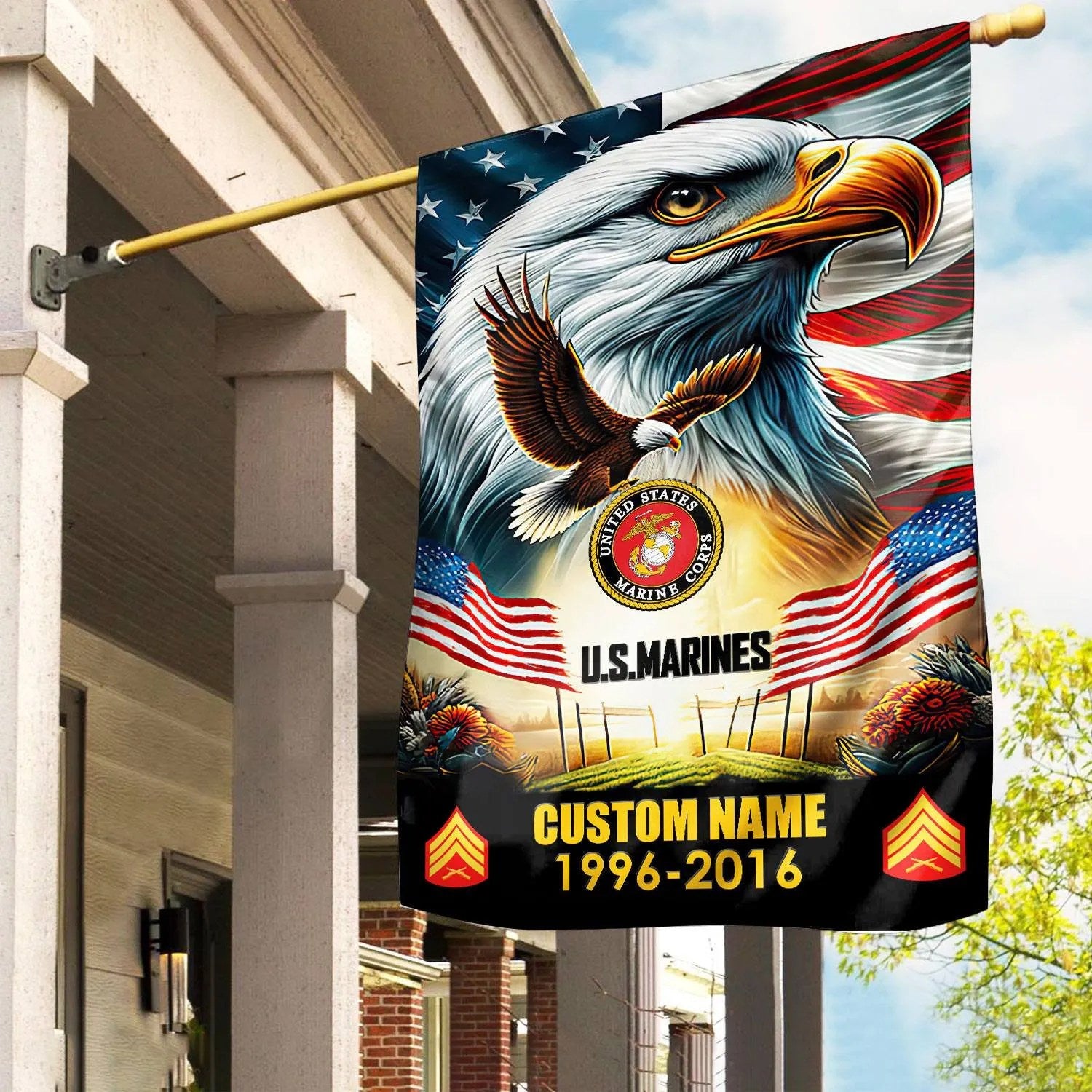 Custom Eagle US Marine Corps Flag USMC USA Flag Gifts For Marine Corps Veterans - Liberish