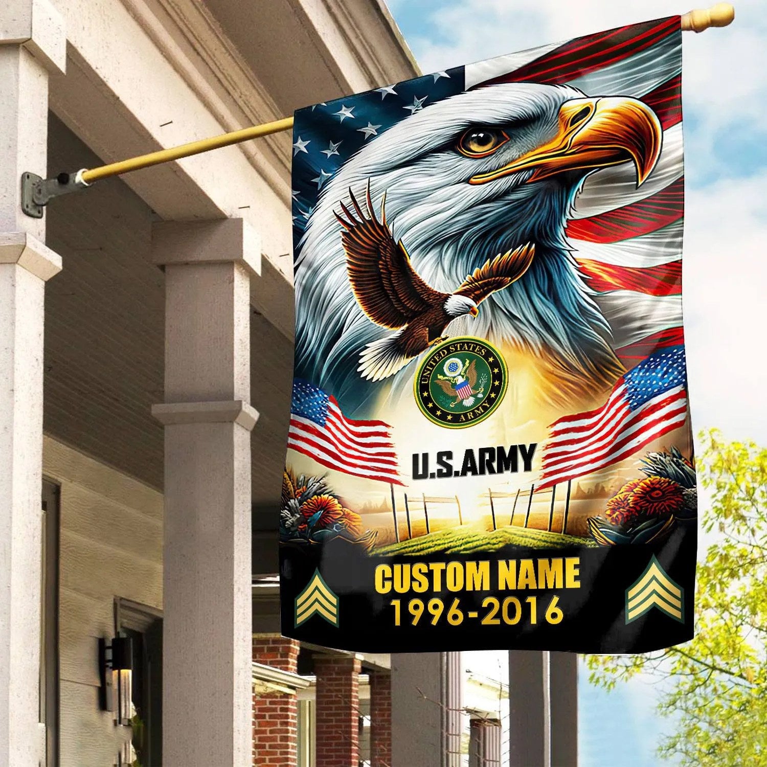 Custom US Army Flag American Flag Gift For Veterans Day - Liberish