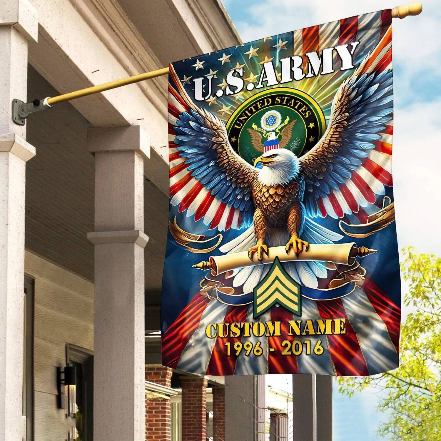 Custom US Army Flag Patriotic Flag Gift For Army Veterans - Liberish