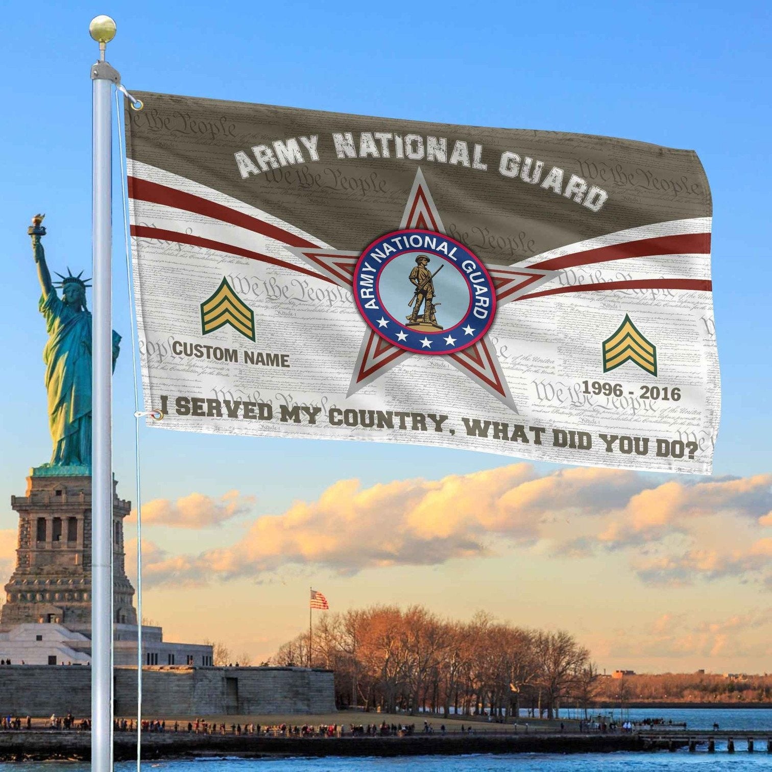 Custom US Army National Guard Flag Veterans Day Honoring All Who Served Flag Patriotic Decor - Liberish