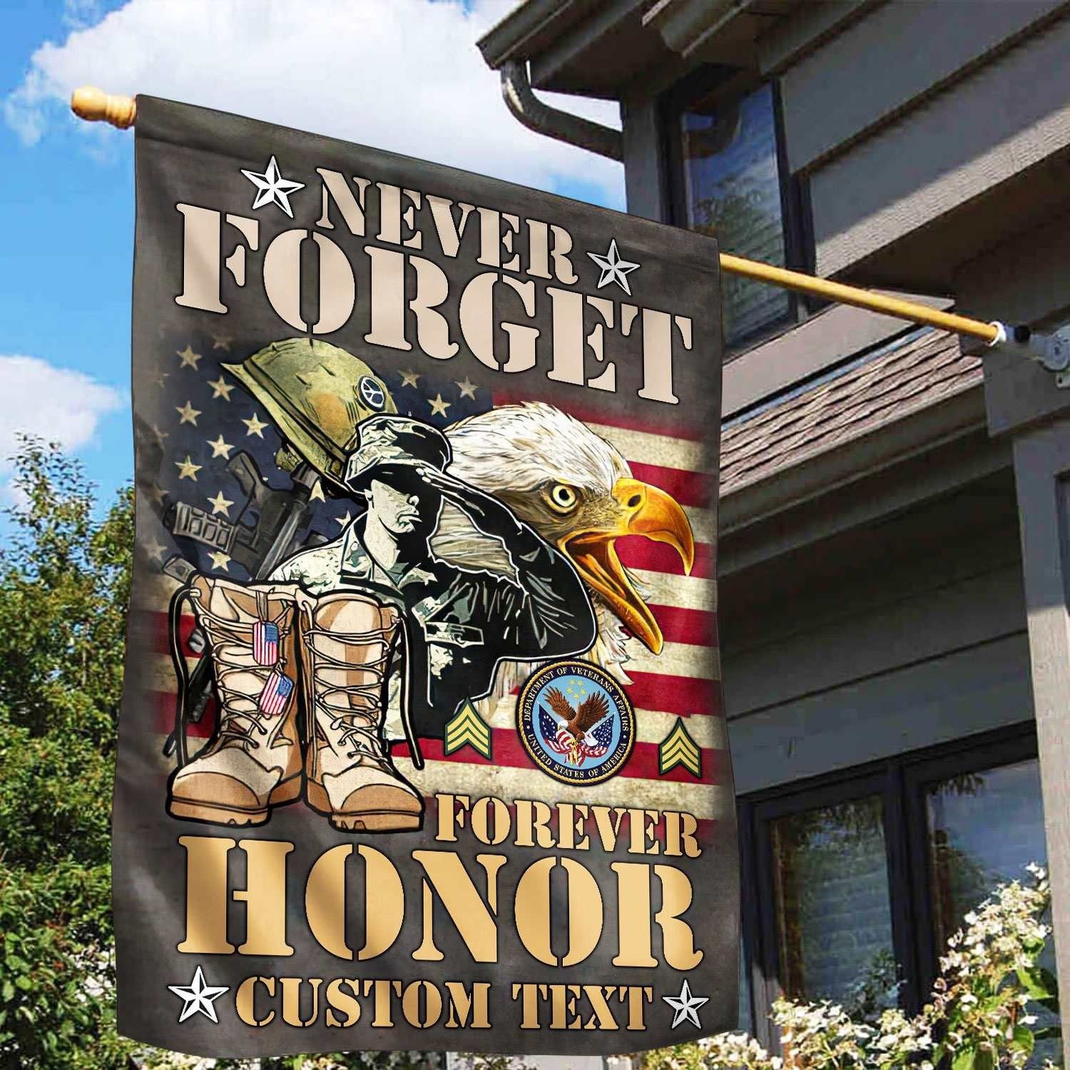 Custom US Veteran Flag Never Forget Forever Honor Flag Gifts For Veteran - Liberish