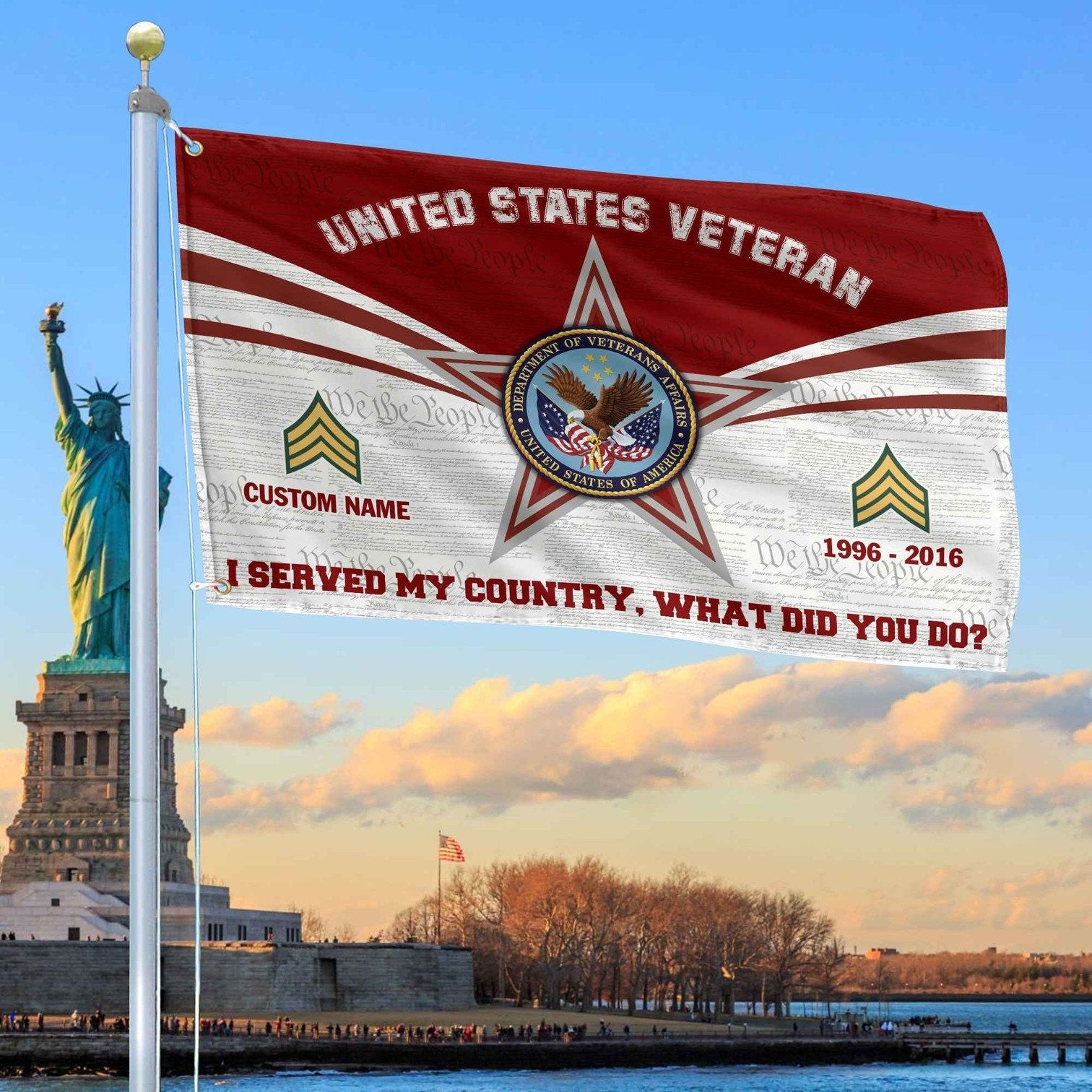 Custom US Veteran Flag Veterans Day Honoring All Who Served Flag Patriotic Decor - Liberish