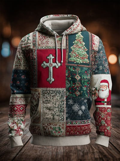 Vintage Faith Christmas Hoodie Christian Holiday Pullover Sweatshirt for Men and Women Gift