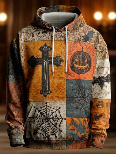 Vintage Faith Halloween Hoodie Christian Fall Pumpkin Pullover Sweatshirt for Men and Women Gift