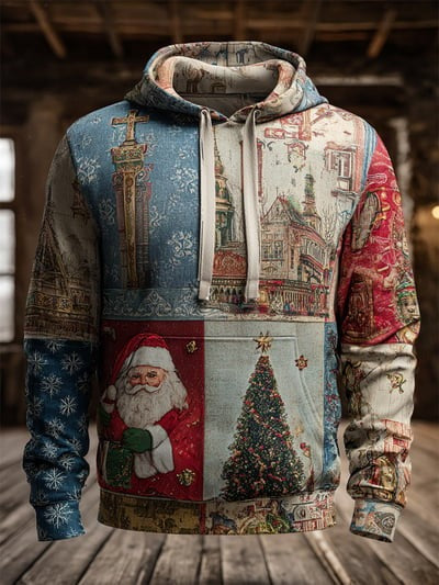Christmas Hoodie Vintage Faith Christian Holiday Pullover Sweatshirt Gift for Men Women