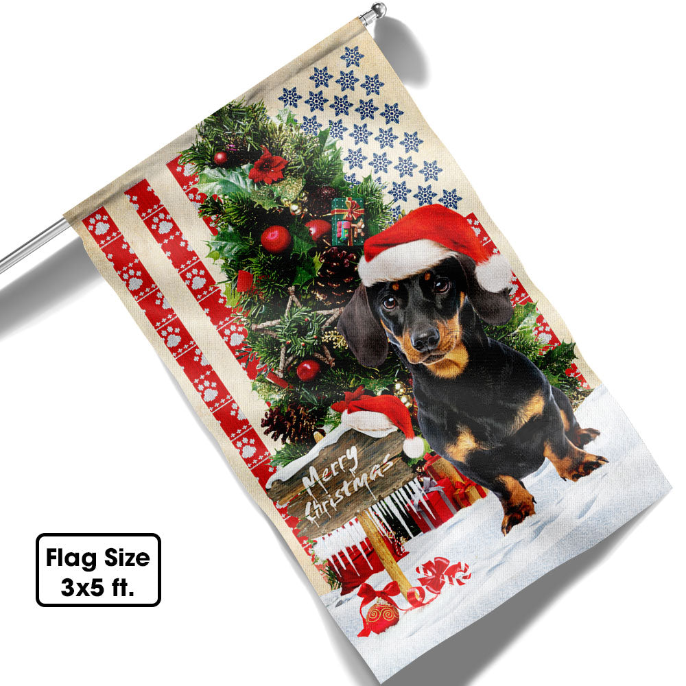 Dachshund Dog Christmas American Flag - Liberish