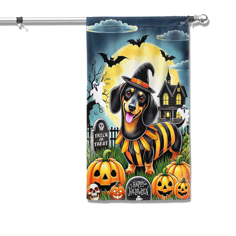 Dachshund Dog Halloween Flag - Liberish