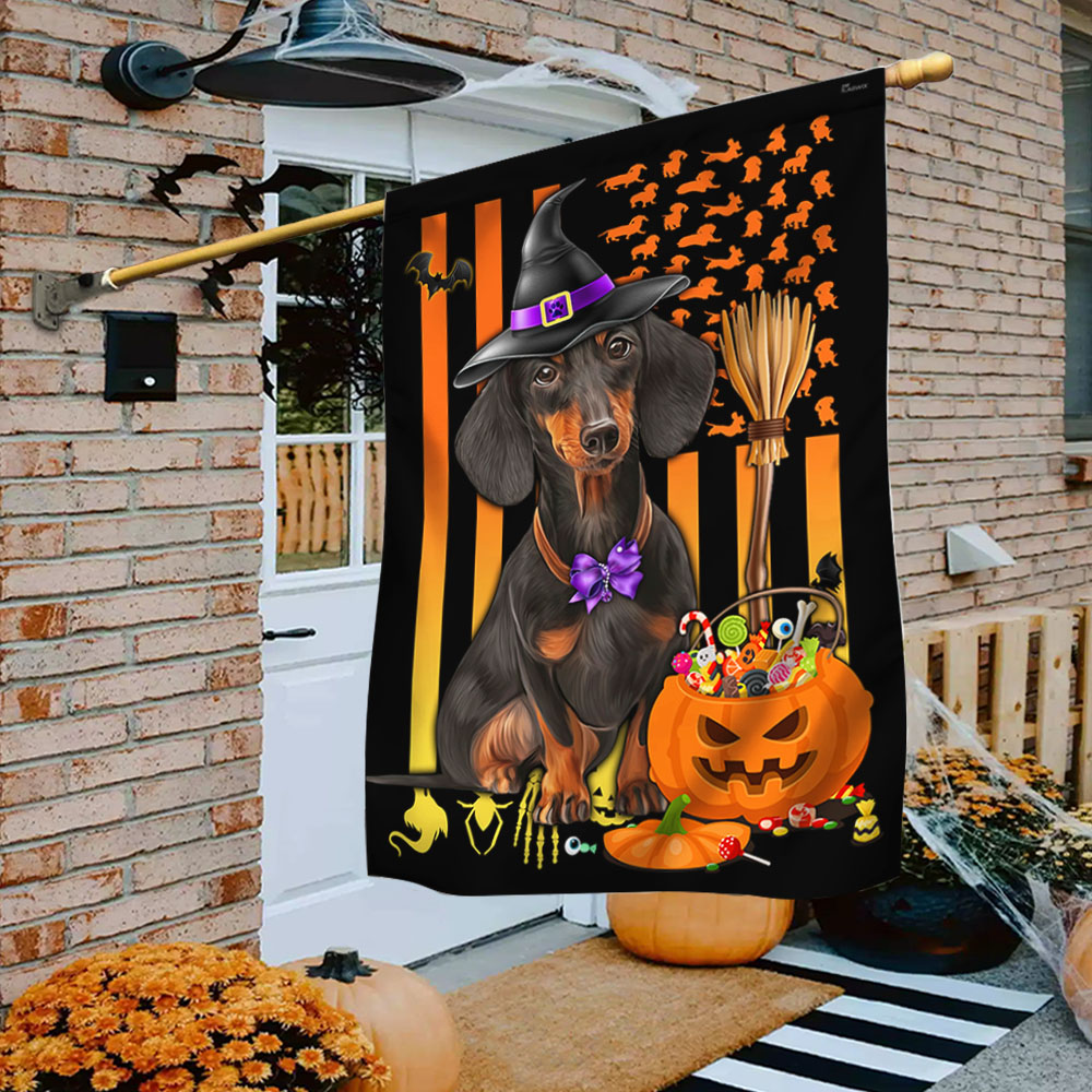 Dachshund Flag Happy Halloween - Liberish