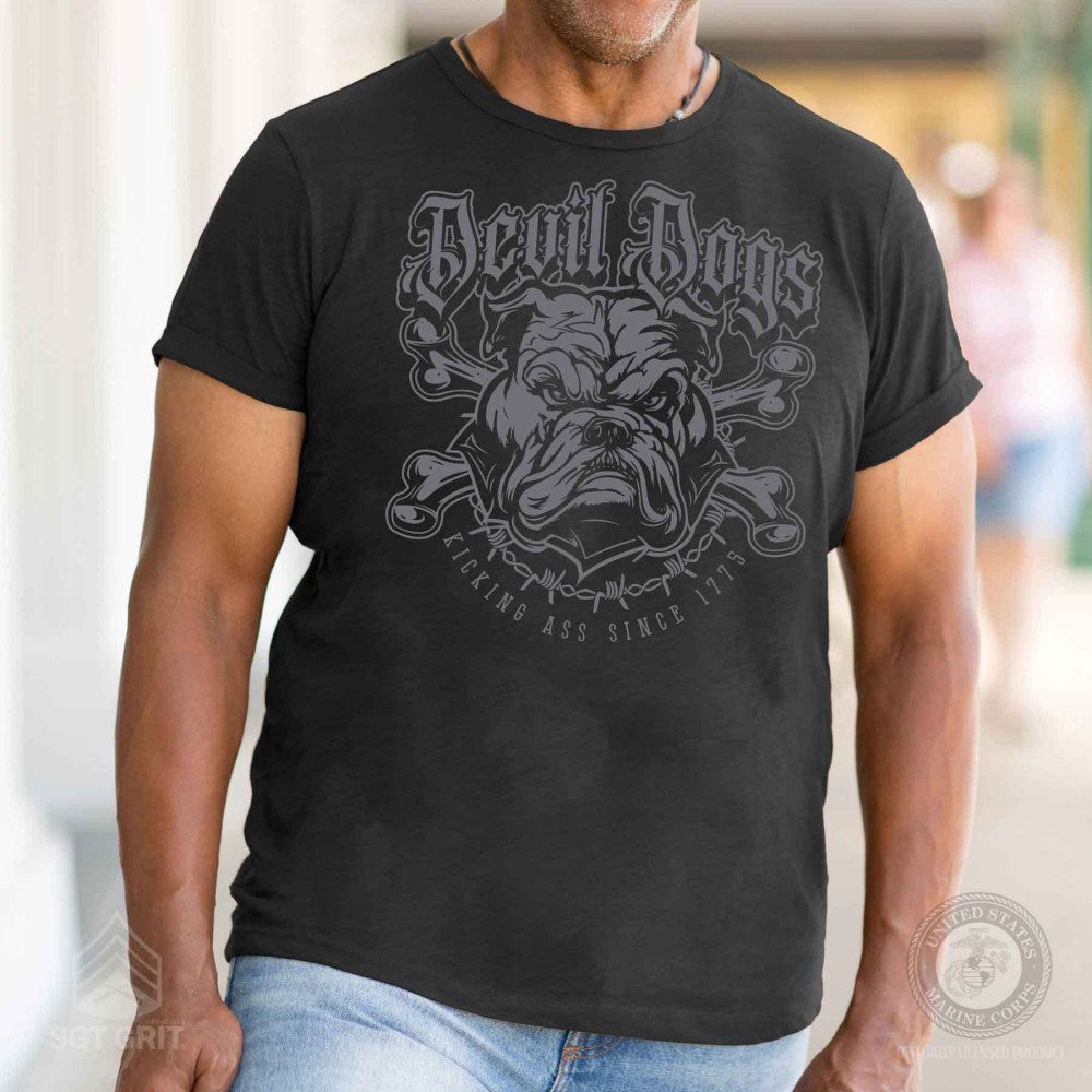 Devil Dog Since 1775 Marines Shirt US Marine Corps T-Shirt Gifts For Dad - Liberish