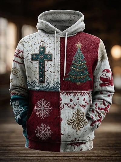 Vintage Faith Christmas Hoodie Christian Xmas Pullover Sweatshirt for Men Women Holiday Gift