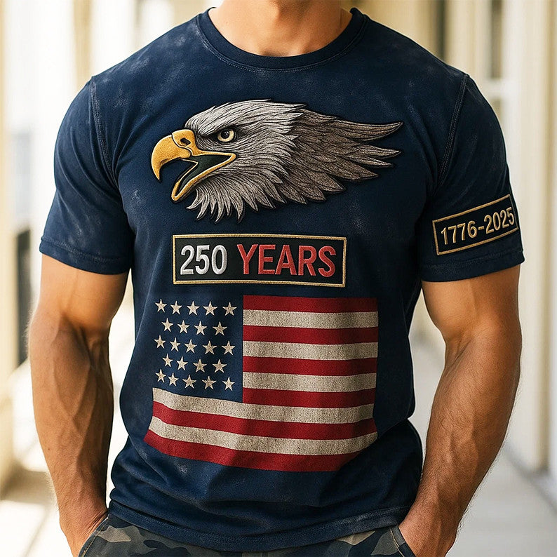 Eagle US 250th Anniversary T-Shirt Patriotic Shirt Gifts For Dad - Liberish