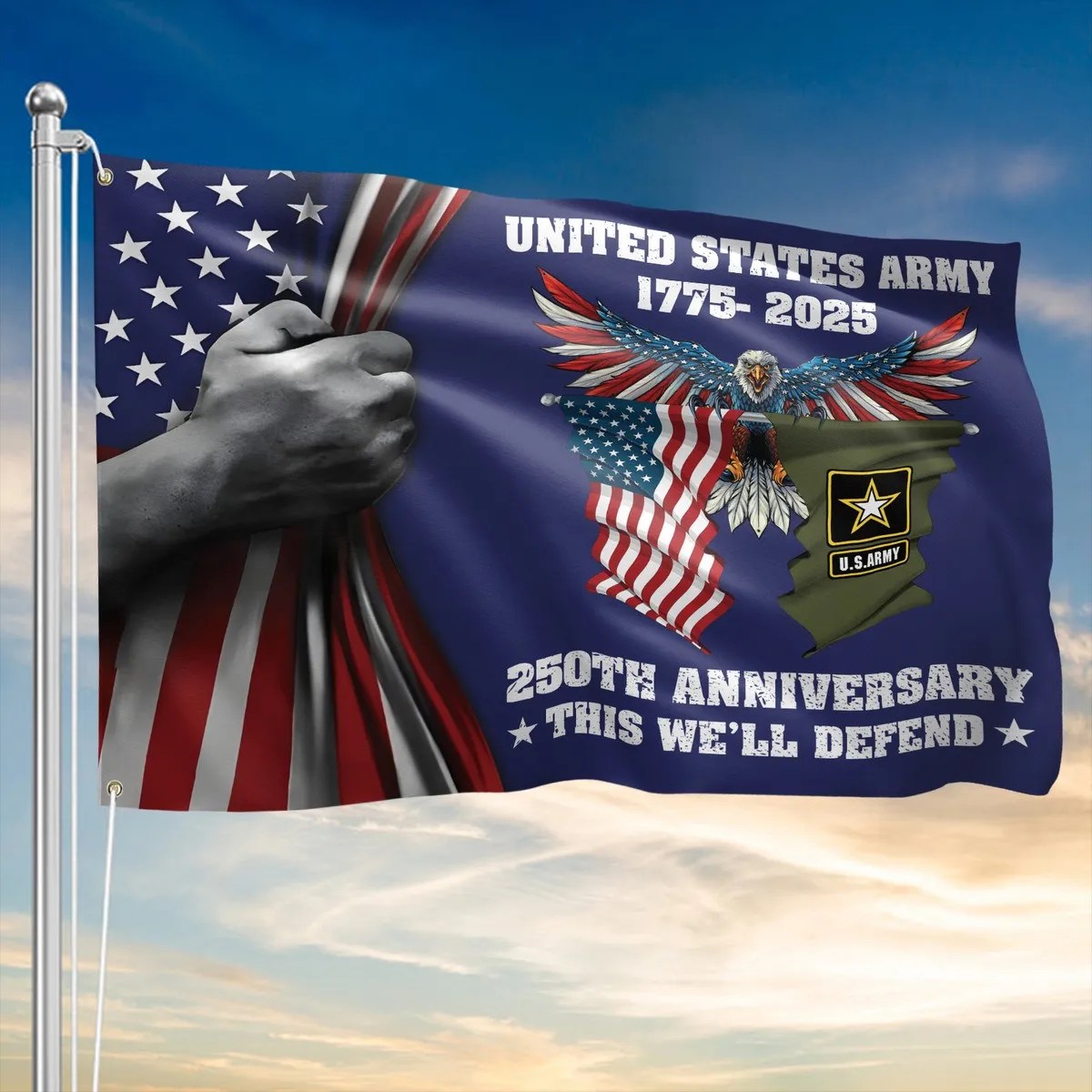 Eagle US Army 1775 2025 250Th Anniversary This We'll Defend Flag OUtdoor Patriotic Decor - Liberish