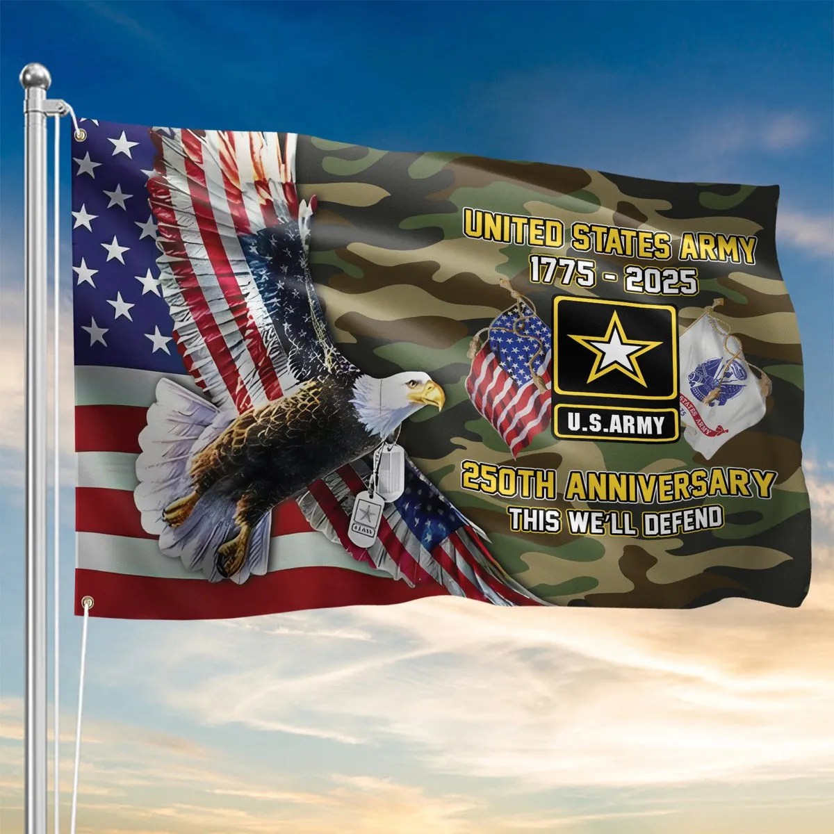 Eagle US Army 1775 2025 250Th Anniversary This We'll Defend Flag Patriotic Flag - Liberish
