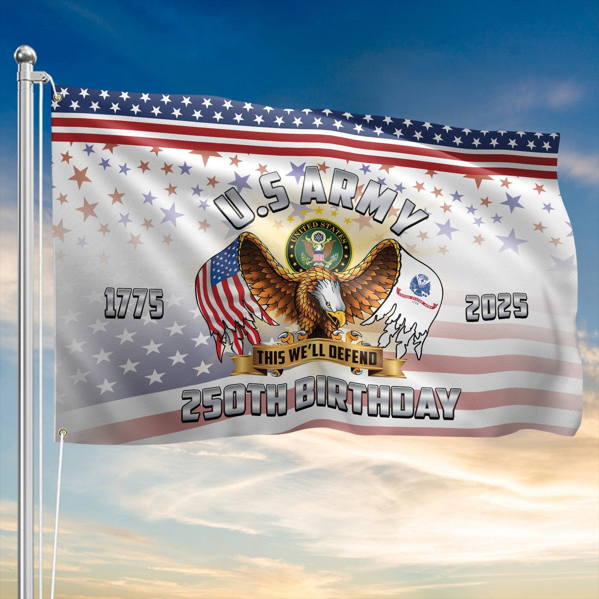 Eagle US Army 1775 2025 250Th Anniversary This We'll Defend Flag Patriotic Outdoor Decor - Liberish