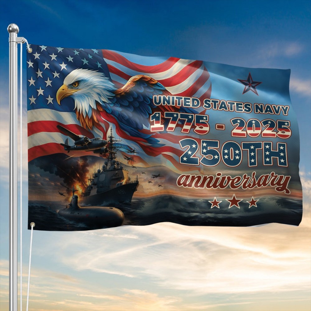 Eagle US Navy 1775 2025 250Th Anniversary Flag Proud Navy Patriotic Flag Decor