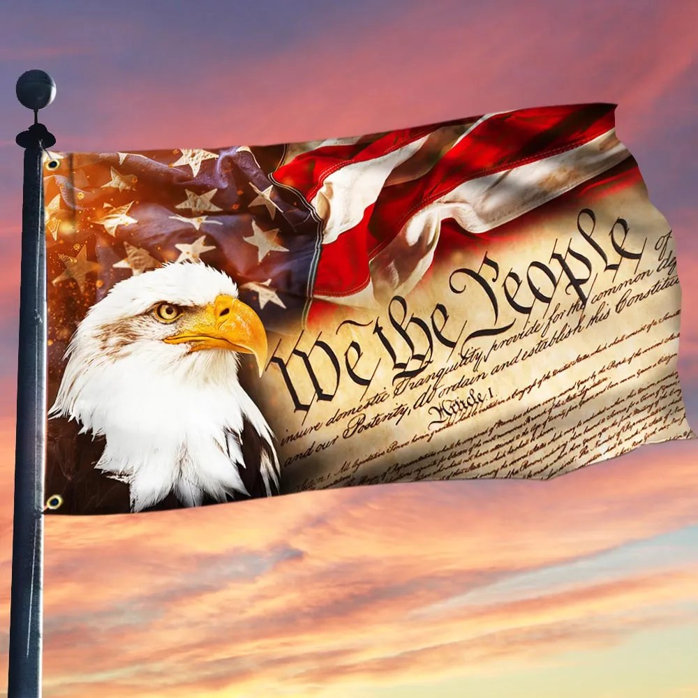 Eagle We The People American Flag Patriot Flag Indoor Outdoor Decor - Liberish