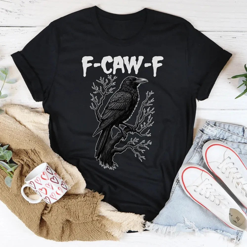 F-Caw-F Shirt Black Raven Meme T-shirt Best Christmas Gift For Men - Liberish