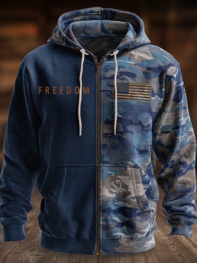 Hot Spot Print Long Sleeve Zip Up Hoodie Patriotic USA Flag Pullover Sweatshirt for Men and Women Gift