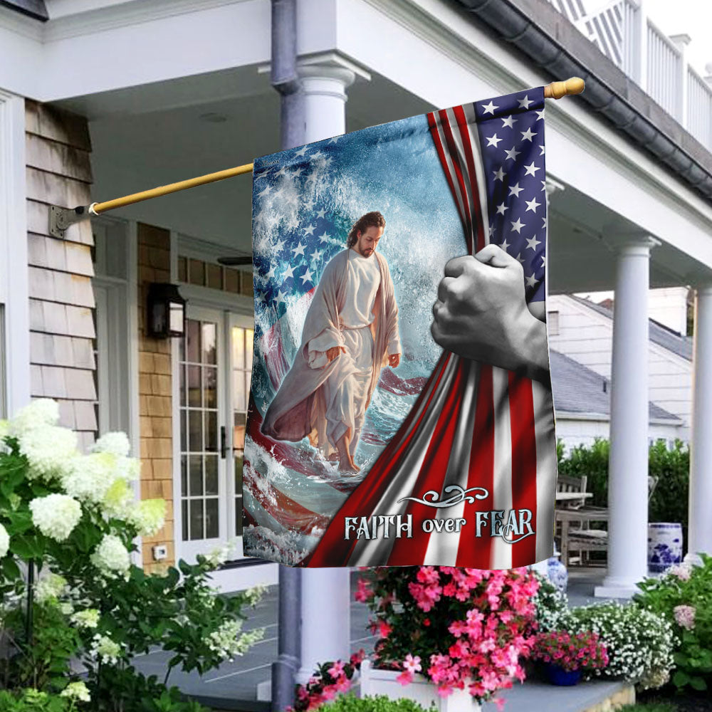 Faith Over Fear Jesus God Flag - Liberish