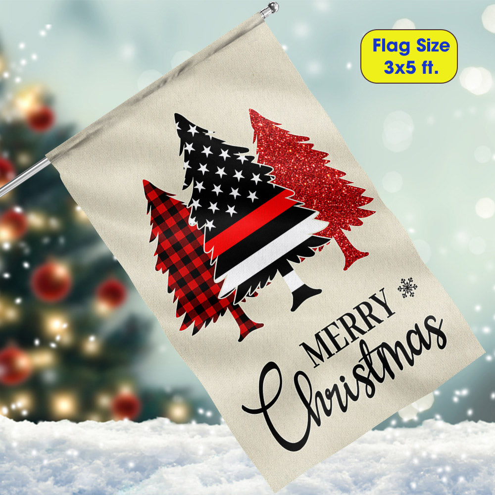Firefighter Merry Christmas Flag - Liberish