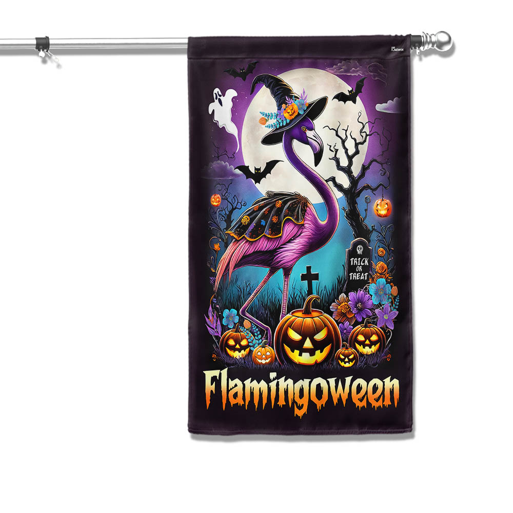 Flamingo Halloween Flamingoween Flag - Liberish