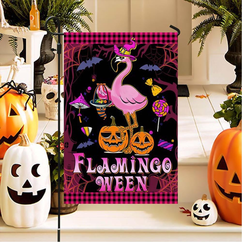 Flamingoween Trick Treat Halloween Flag Best Halloween Gift For Decoration House - Liberish