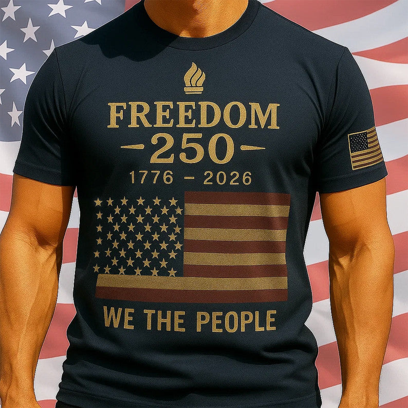 Freedom 250 1776 2026 We The People Shirt Patriotic T-Shirt Gifts For Dad - Liberish