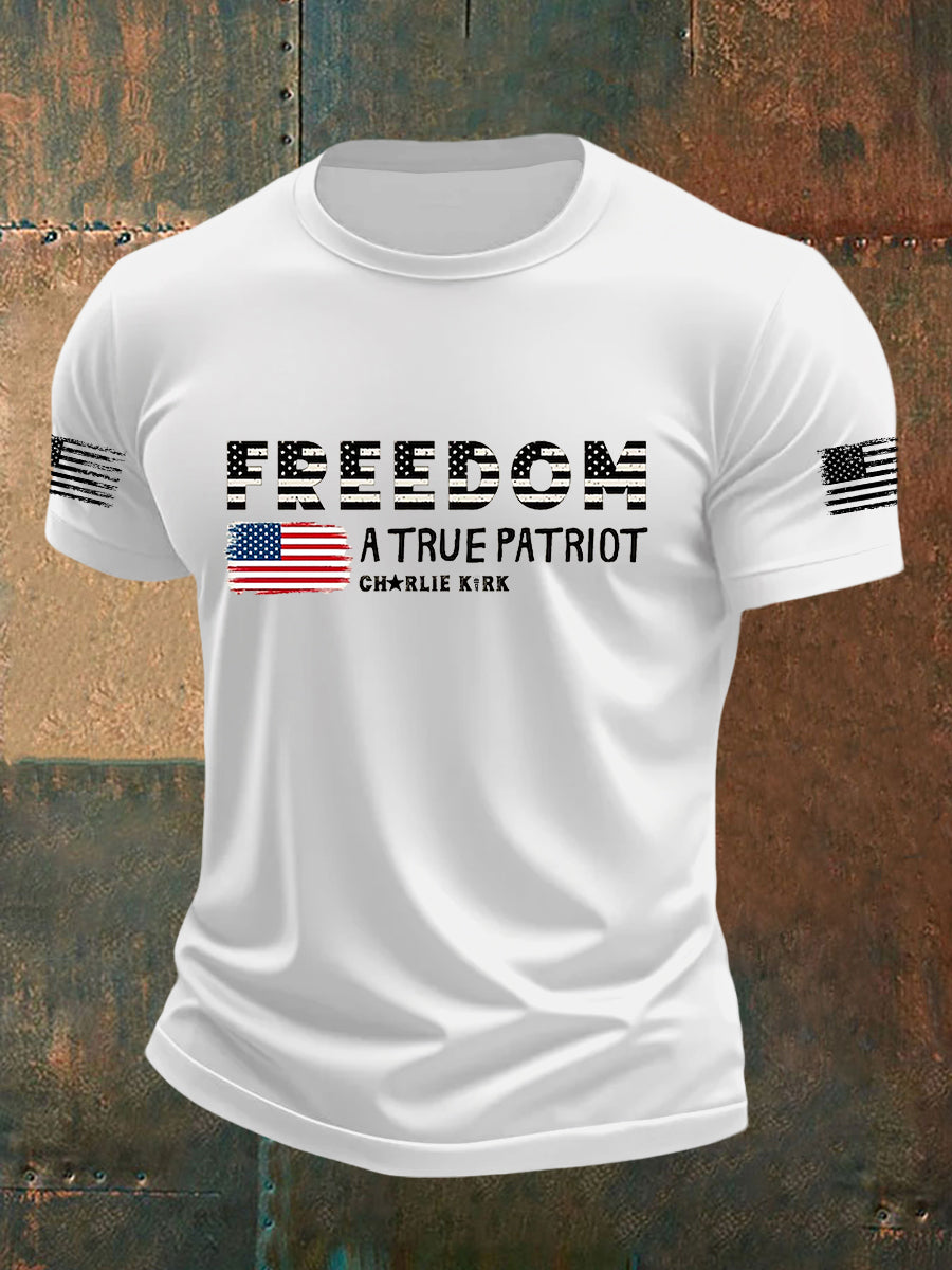 Freedom Charlie Kirk T-Shirt A True Patriot 2025 Charlie Kirk 47 Memorial Charlie Kirk Clothing - Liberish