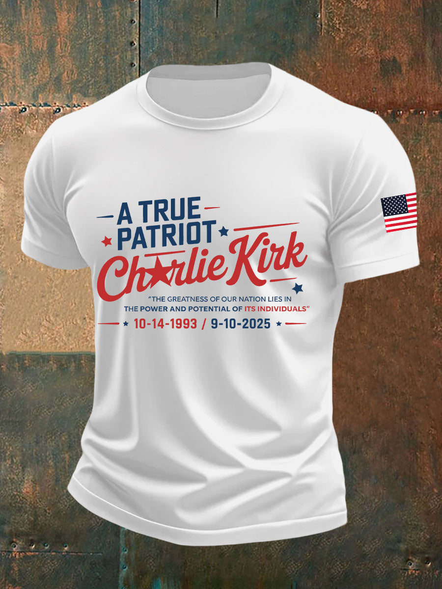 Freedom Charlie Kirk T-Shirt A True Patriot Charlie Kirk 47 U.S Flag Best Proud Charlie Apparel - Liberish