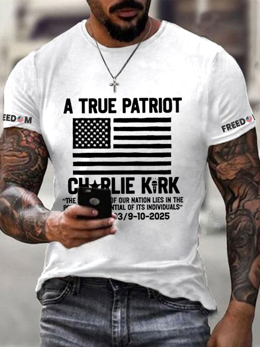 Freedom Charlie Kirk T-Shirt A True Patriot Charlie Kirk 47 Unique Charlie Kirk Clothing - Liberish