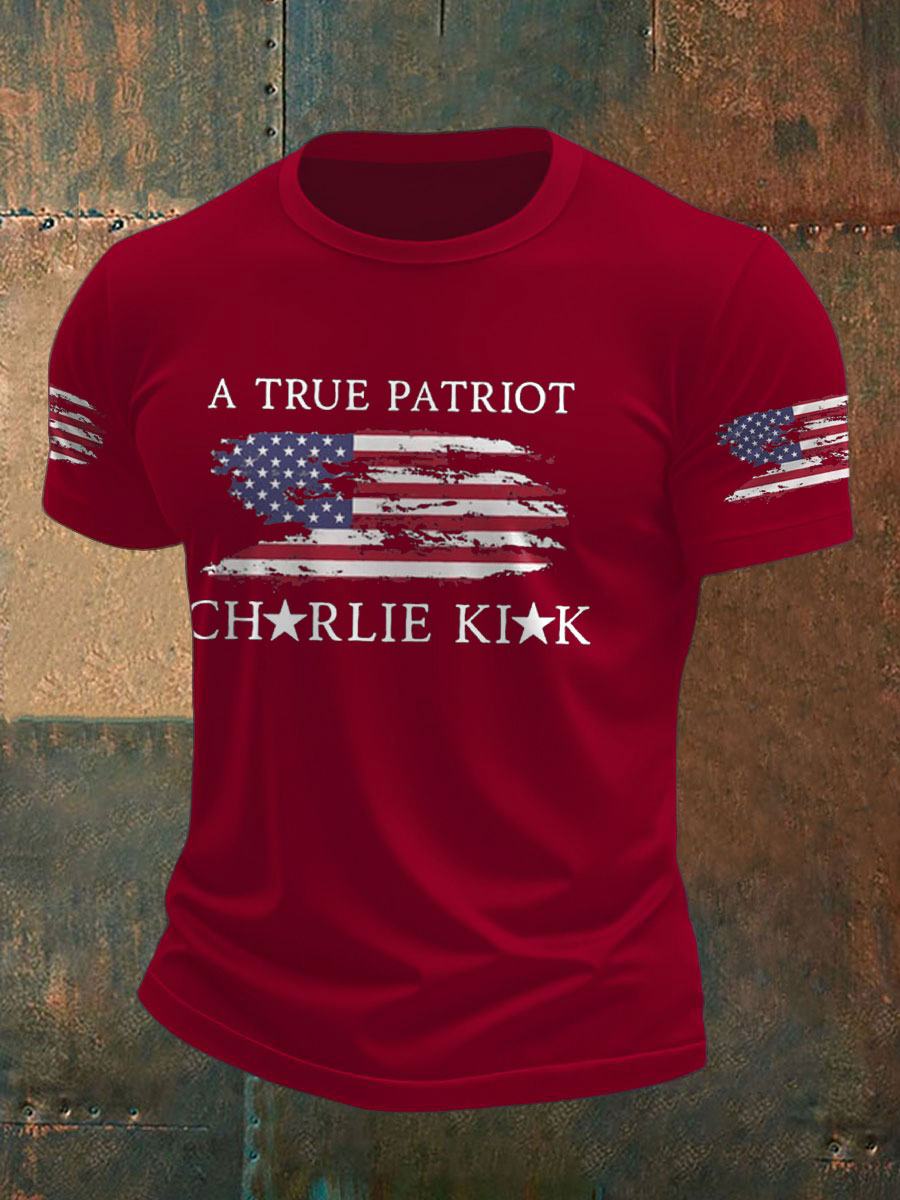 Freedom Charlie Kirk T-Shirt A True Patriot U.S Flag Charlie Kirk 47 Supporter Gifts - Liberish