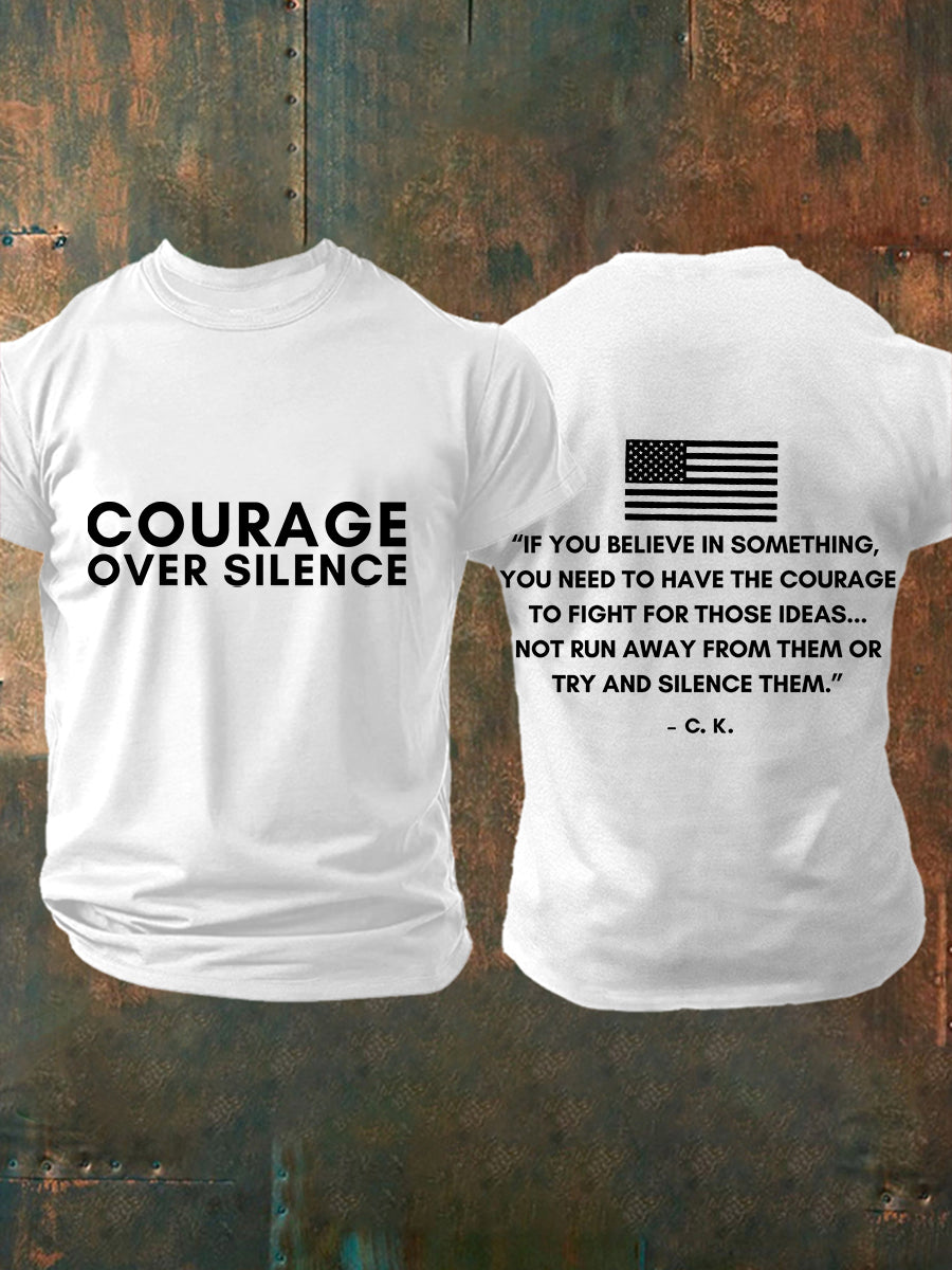 Freedom Charlie Kirk T-Shirt Courage Over Silence Charlie Kirk 47 Memorial Charlie Kirk Gifts - Liberish