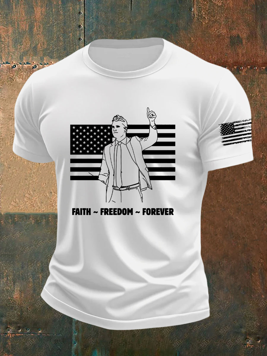 Freedom Charlie Kirk T-Shirt Faith Freedom Forever Charlie Kirk 47 Charlie Kirk Clothing - Liberish
