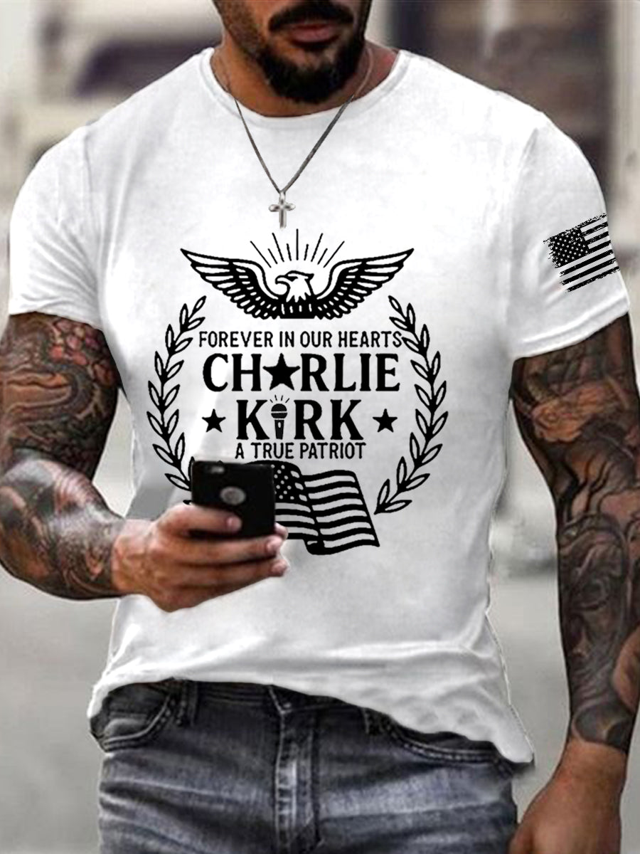 Freedom Charlie Kirk T-Shirt Forever In Our Hearts A True Patriot Charlie Kirk 47 Proud Apparel - Liberish