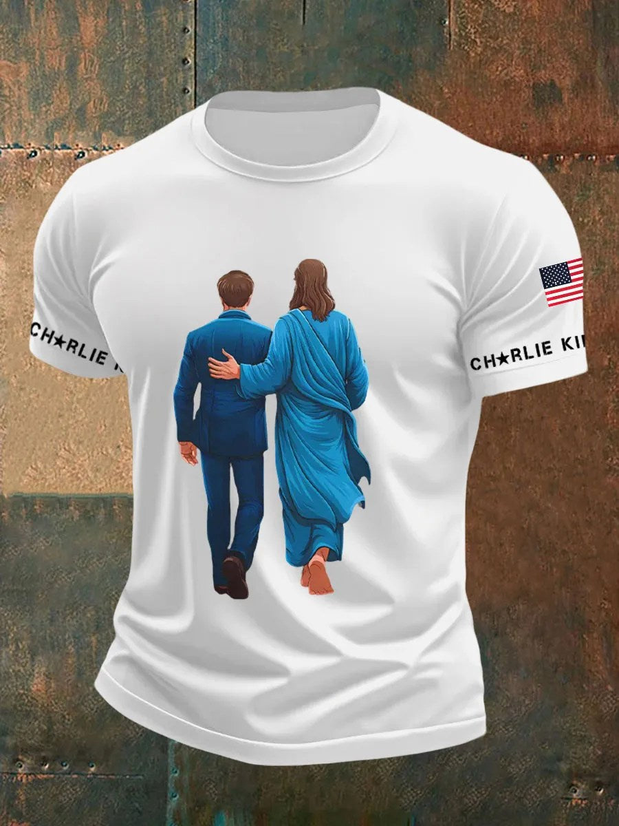 Freedom Charlie Kirk T-Shirt Jesus And Charlie Kirk 47 U.S Flag Best Proud Charlie Apparel - Liberish