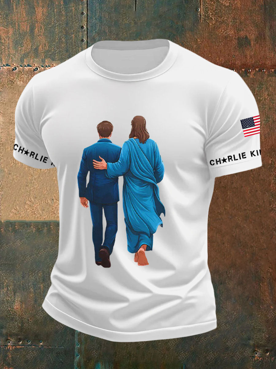 Freedom Charlie Kirk T-Shirt Jesus And Charlie Kirk 47 U.S Flag Best Proud Charlie Apparel - Liberish
