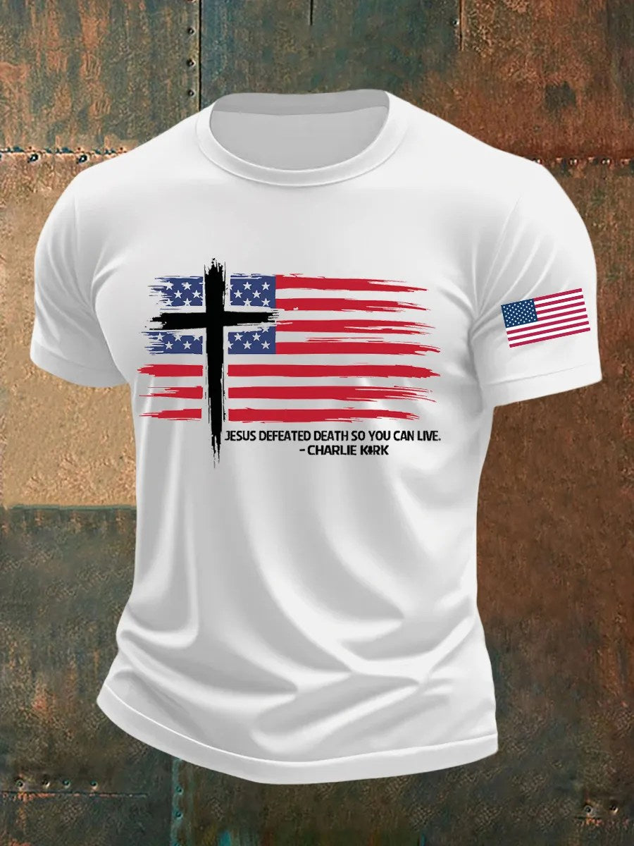 Freedom Charlie Kirk T-Shirt Jesus Defeated Death Charlie Kirk 47 Best Charlie Kirk Apparel - Liberish