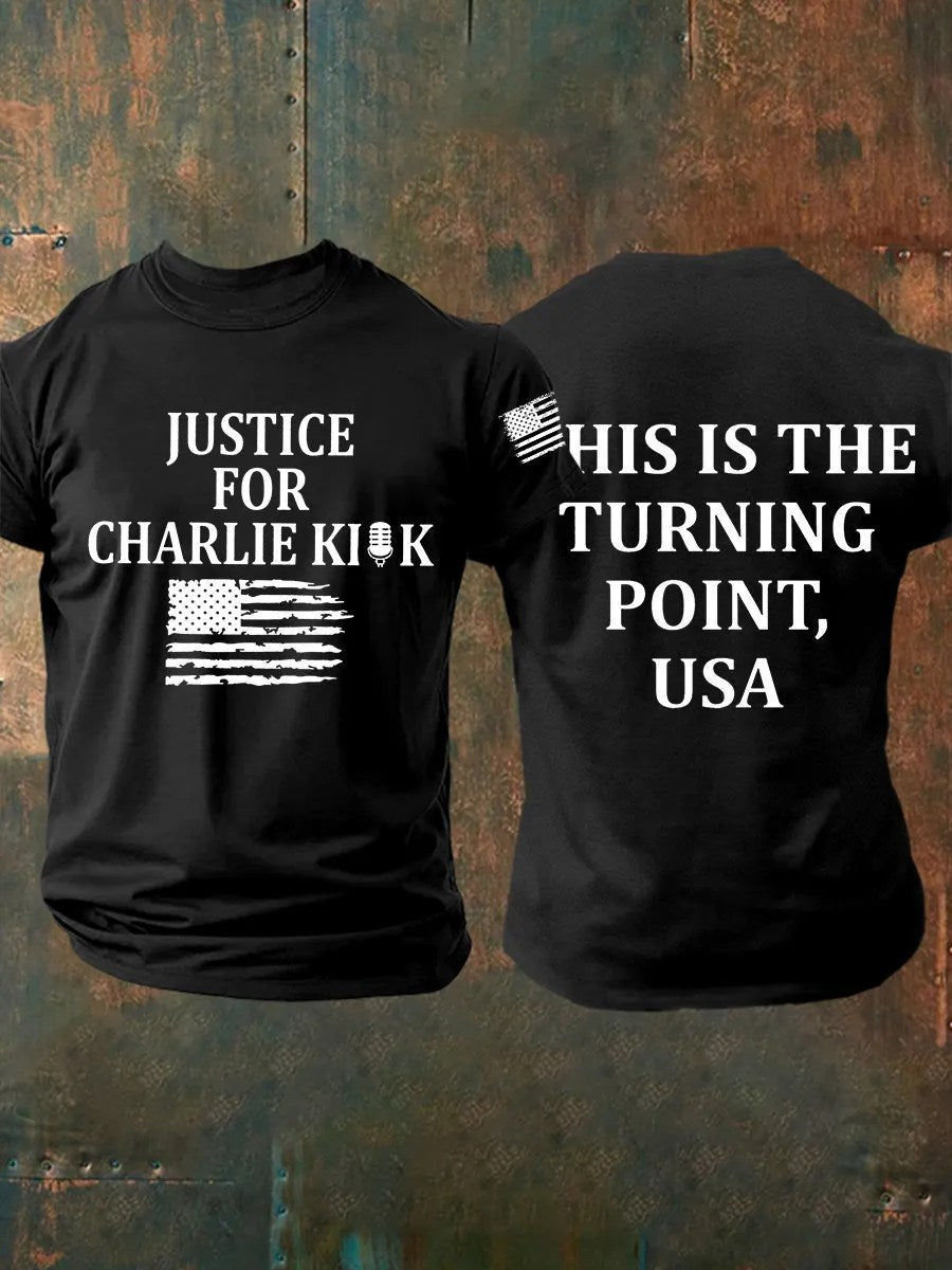 Freedom Charlie Kirk T-Shirt Justice For Charlie TPUSA Charlie Kirk 47 Supporters Clothing - Liberish