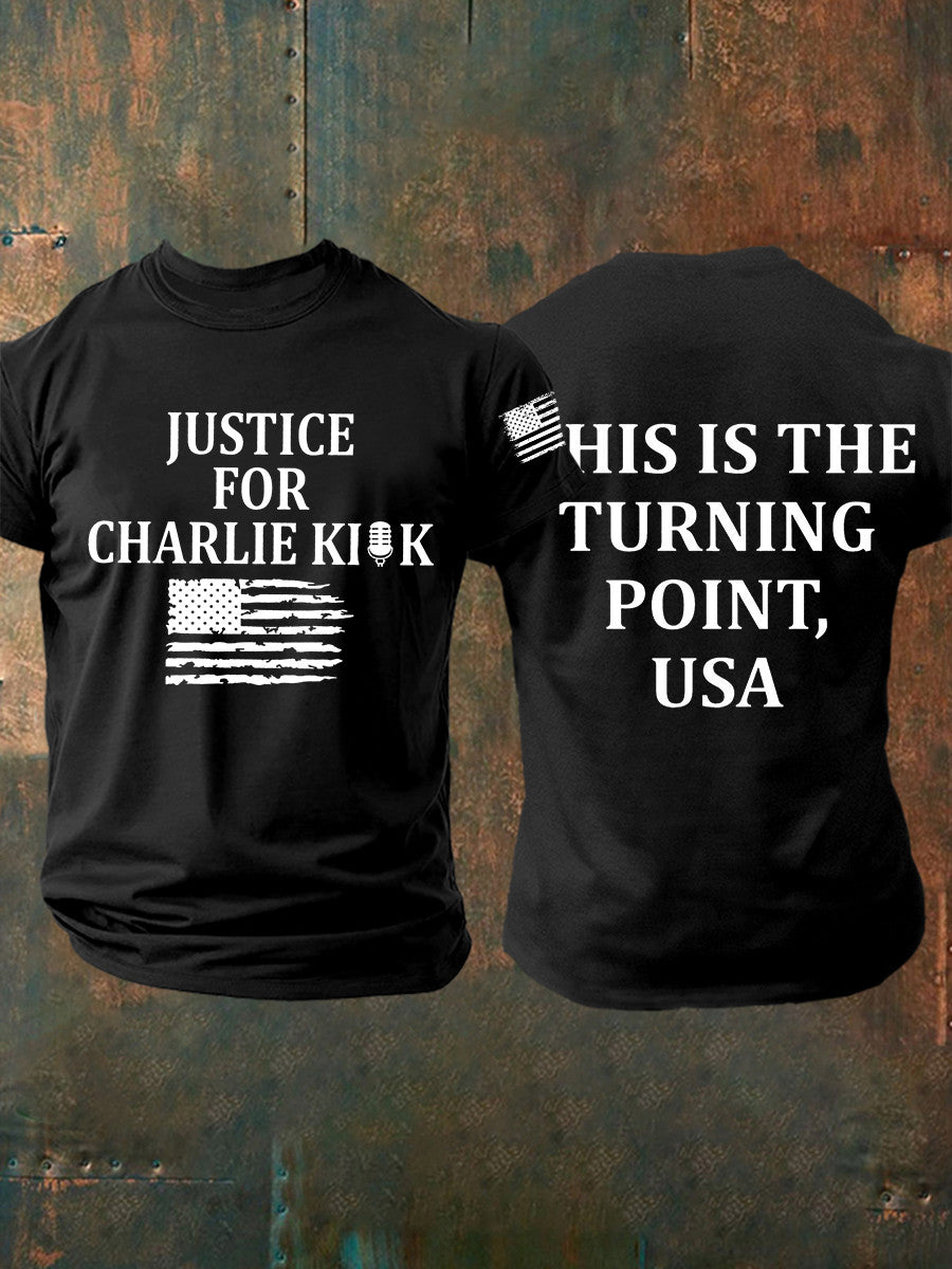 Freedom Charlie Kirk T-Shirt Justice For Charlie TPUSA Charlie Kirk 47 Supporters Clothing - Liberish