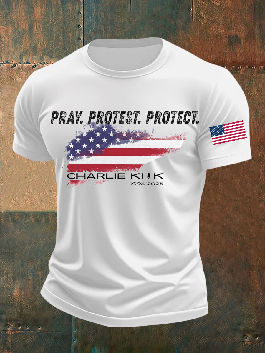 Freedom Charlie Kirk T-Shirt Pray Protest Protect 2025 Charlie Kirk 47 Proud CK Apparel - Liberish