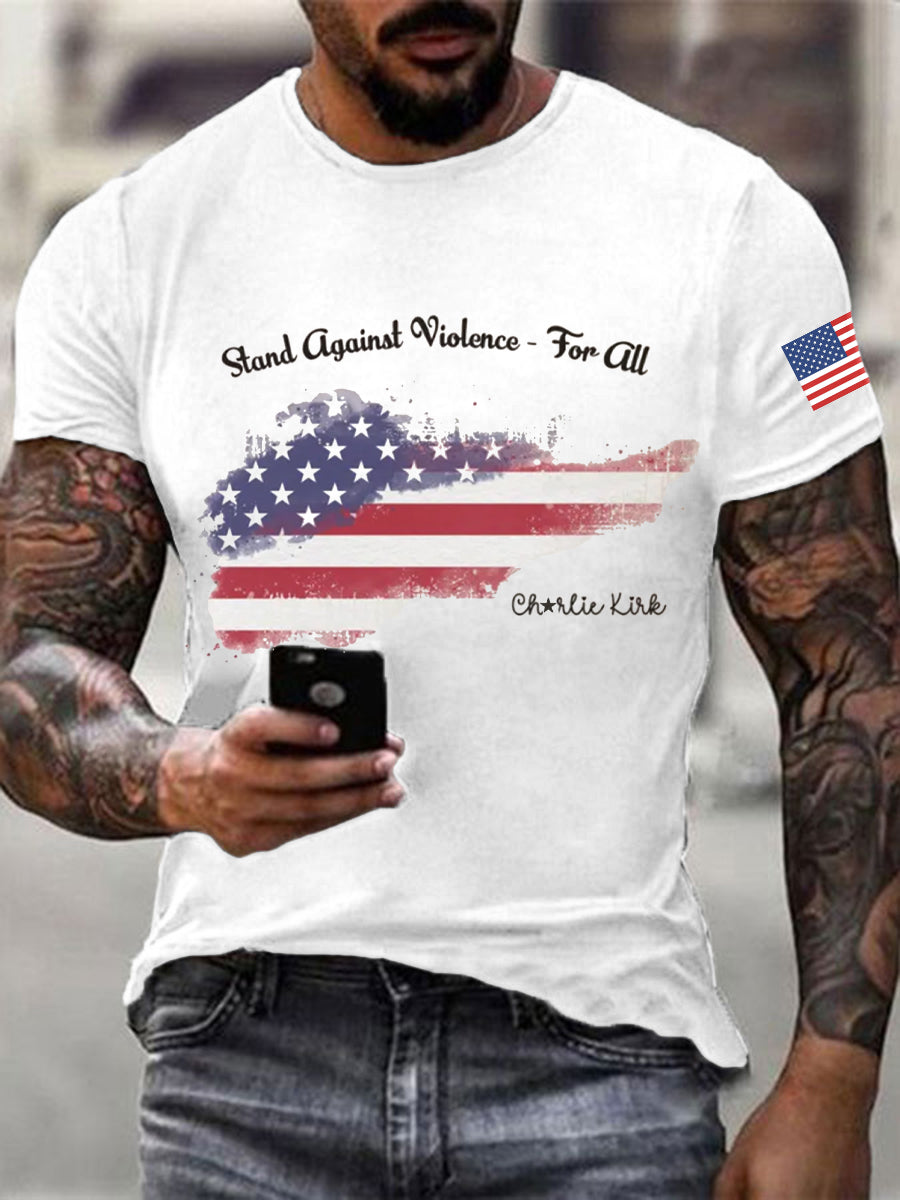 Freedom Charlie Kirk T-Shirt Stand Against Violence Charlie Kirk 47 Proud Charlie Kirk Merch - Liberish