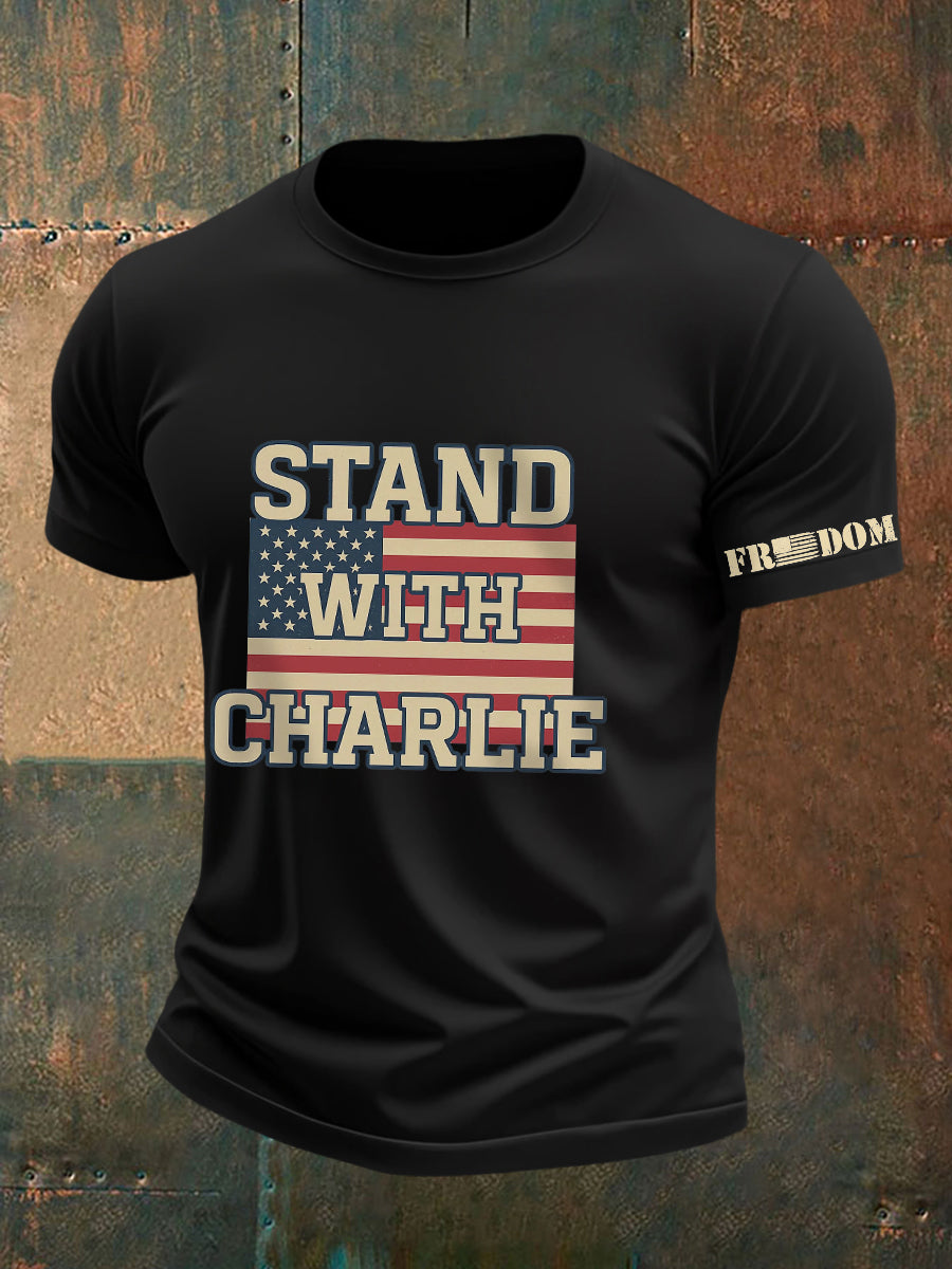 Freedom Charlie Kirk T-Shirt Stand With Charlie Charlie Kirk 47 Memorial Charlie Kirk Gifts - Liberish