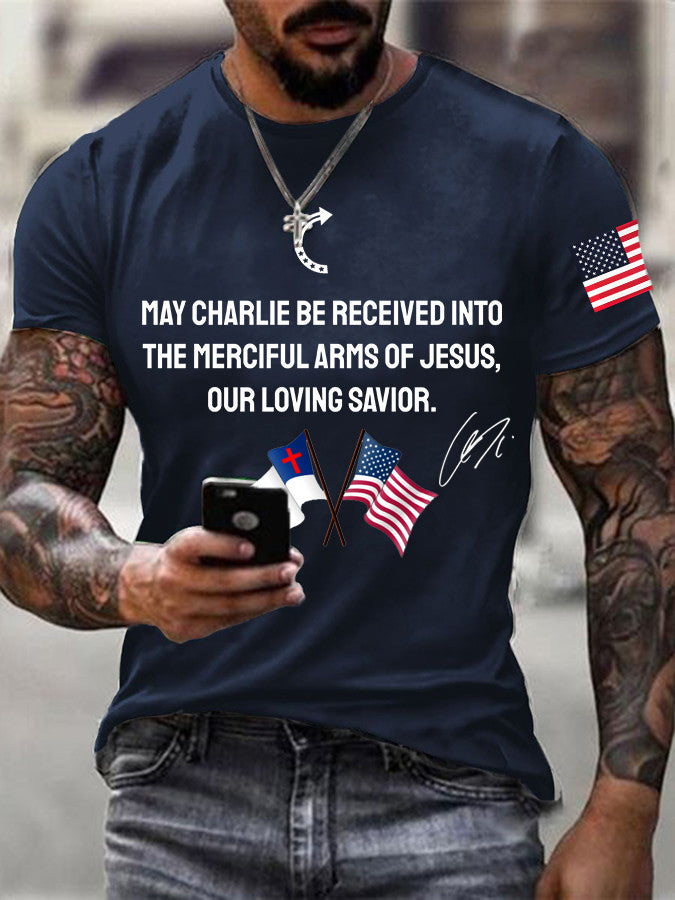 Freedom Charlie Kirk T-Shirt The Merciful Arms Of Jesus Charlie Kirk 47 Proud CK Apparel - Liberish