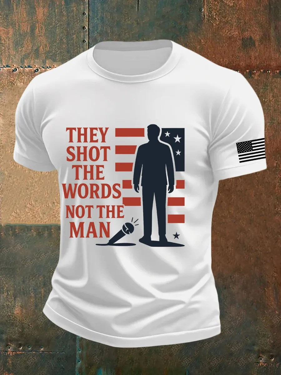 Freedom Charlie Kirk T-Shirt They Shot The Words Not The Man Charlie Kirk 47 Memorial CK Gifts - Liberish