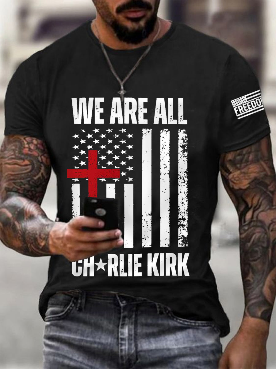 Freedom Charlie Kirk T-shirt We Are All Charlie Kirk U.S Flag Charlie Kirk 47 Supporter Merch - Liberish