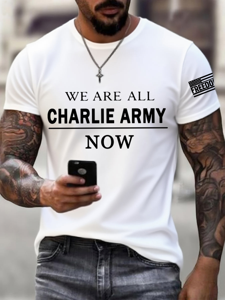Freedom Charlie Kirk T-Shirt We Are All Kirk Army Now U.S Flag Charlie Kirk 47 Merch - Liberish